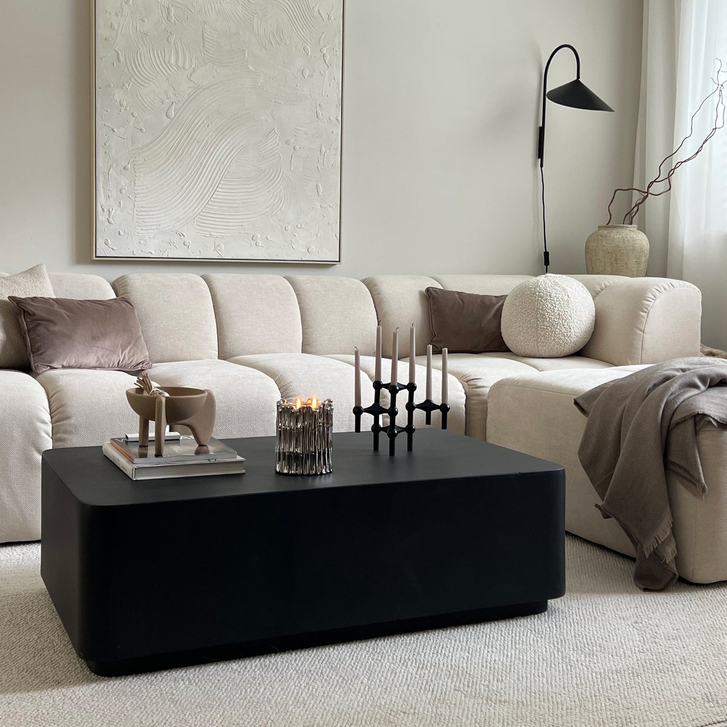 Obsidian Luxe - Rectangular Onyx Coffee Table