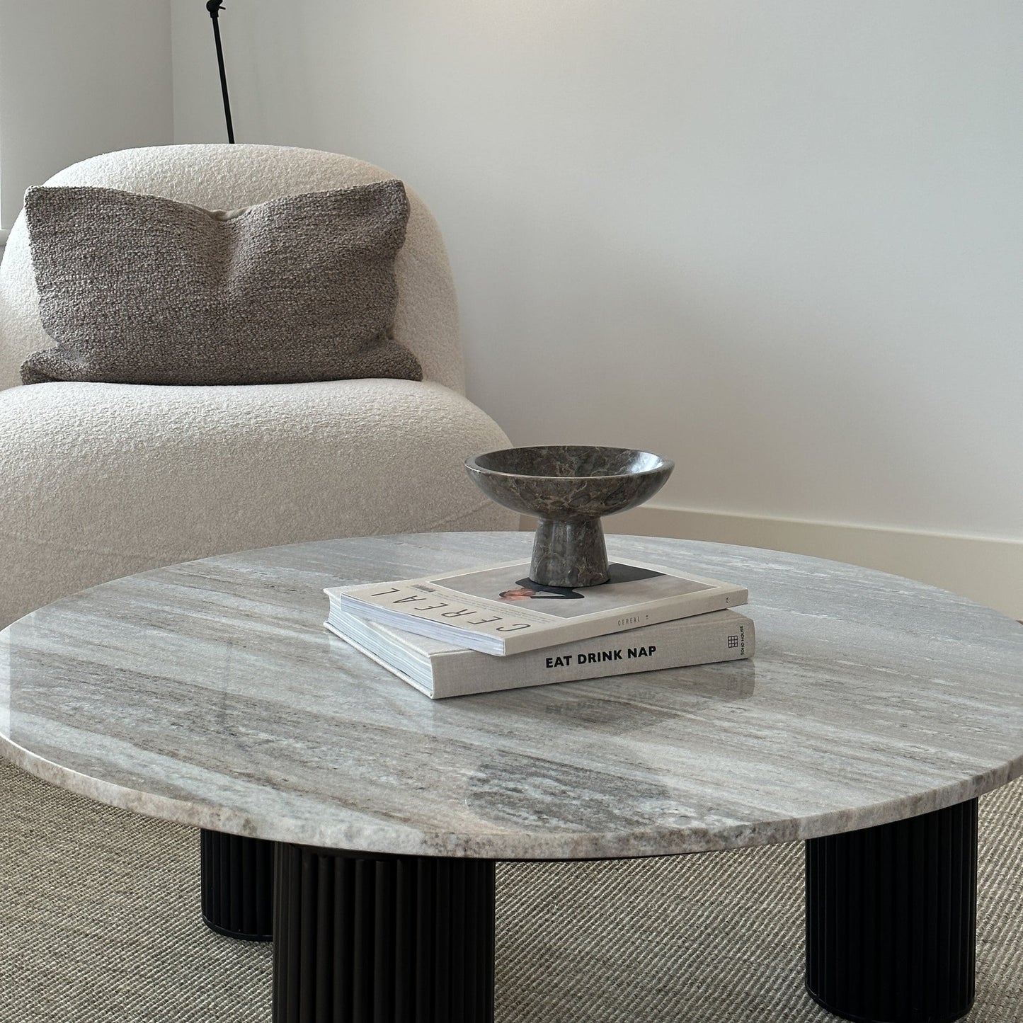 Artemis - Travertine Round Large Coffee Table