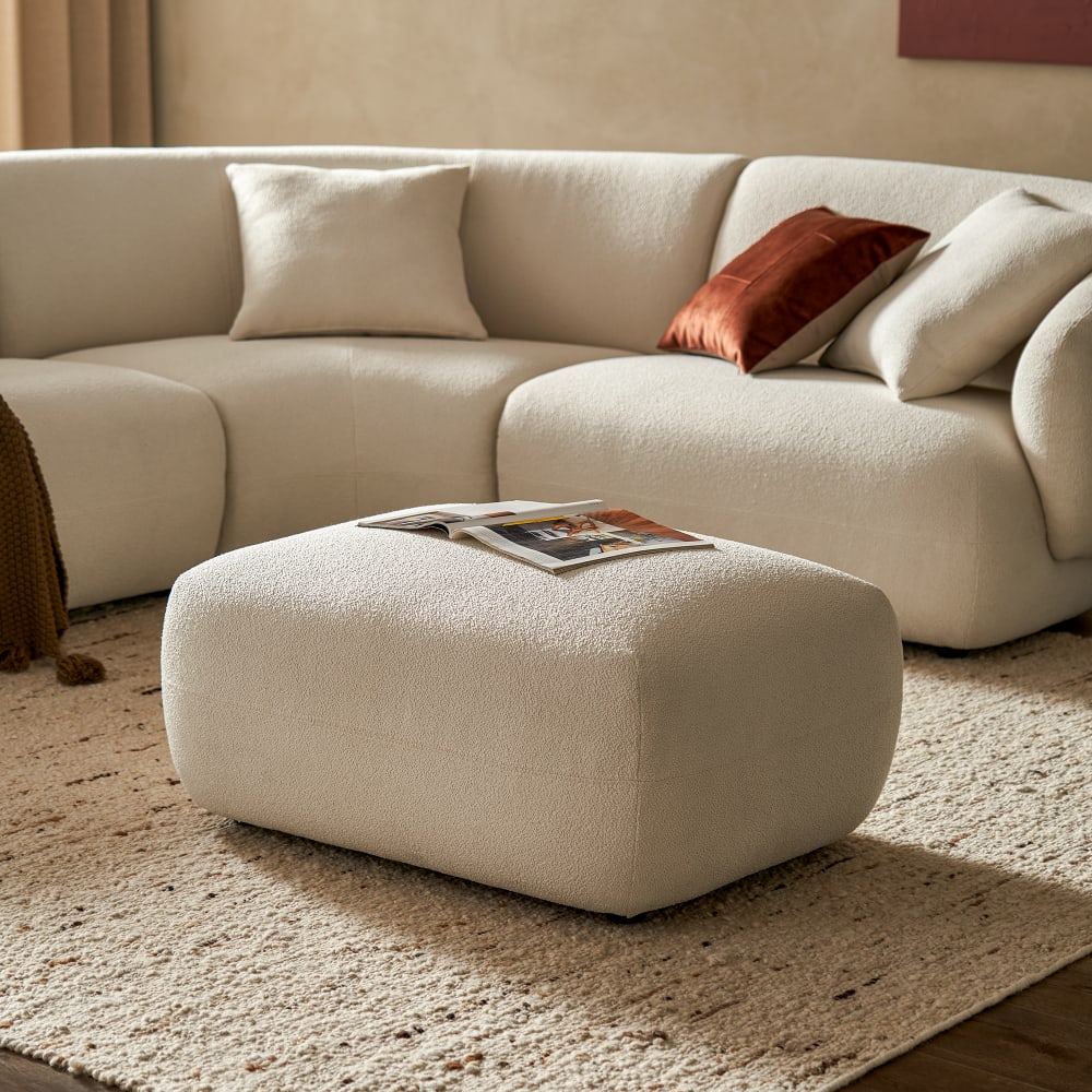 Auburn Performance Fabric Sectional Sofa with Ottoman