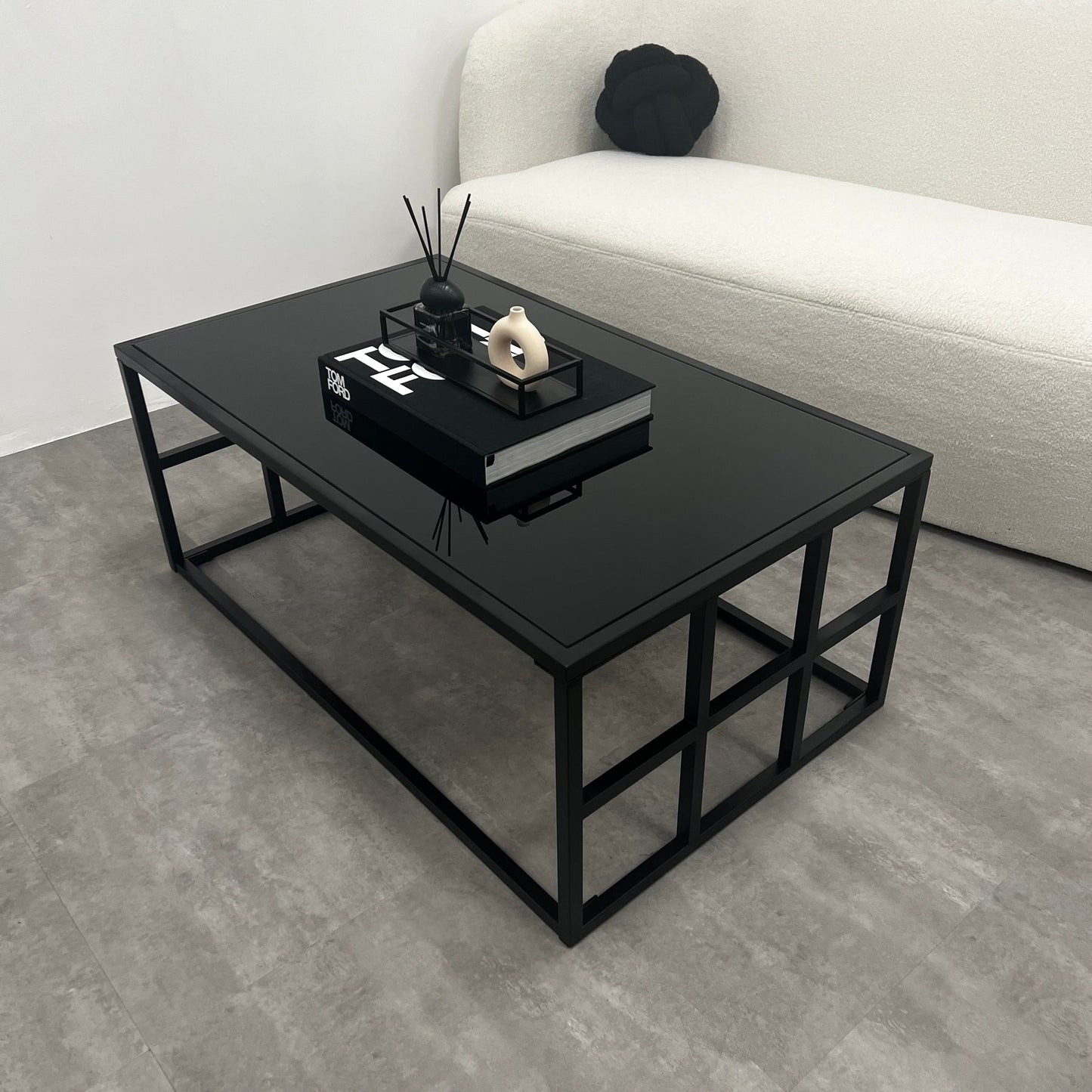 Manhattan - Modern Black Tinted Mirrored Coffee Table