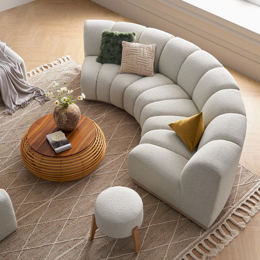 Sierra Performance Bouclé Curved Sofa