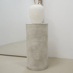 Tala - Ribbed Wooden Pedestal White